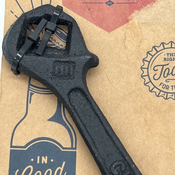 Cast Iron Hardware Novelty Wrench Bottle Opener Gift Man Cave Stocking Stuffer - Picture 4 of 10